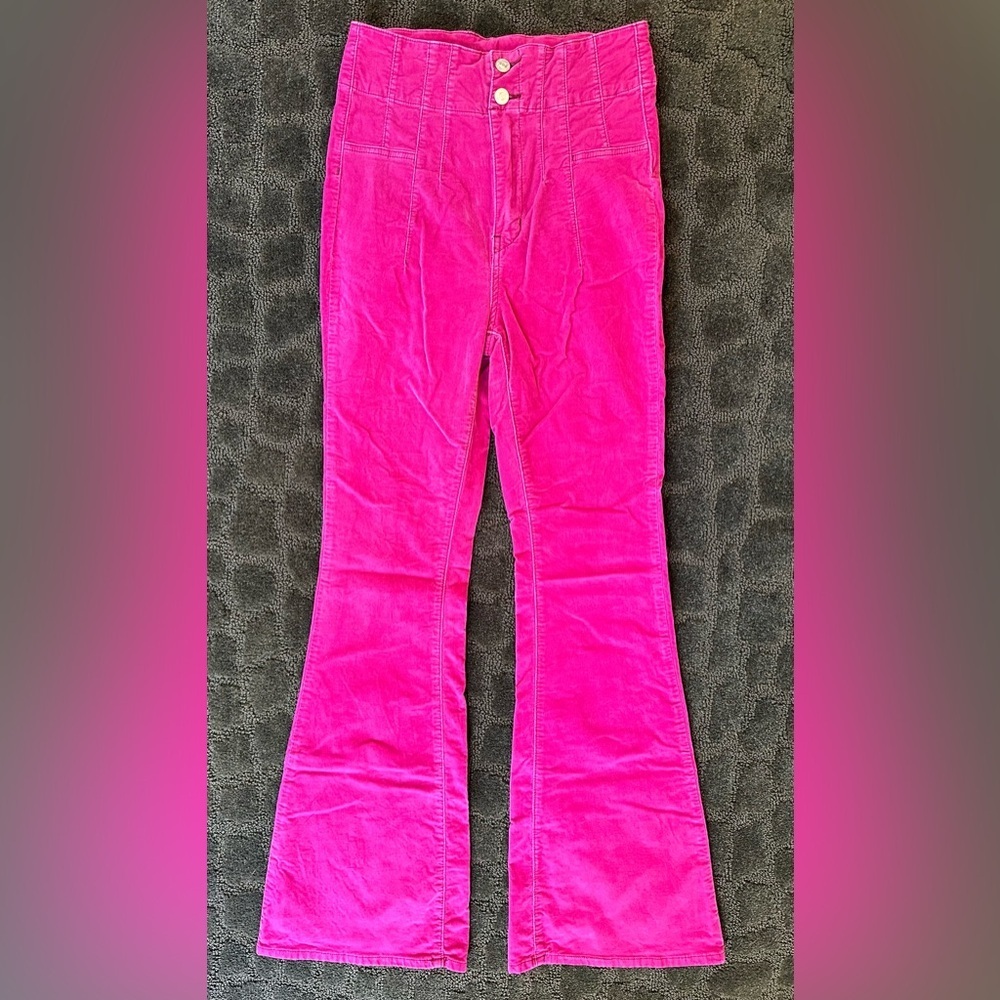 Free People Corduroy Super high-rise, flared PINK womens 28 SOLD OUT - Picture 1 of 4